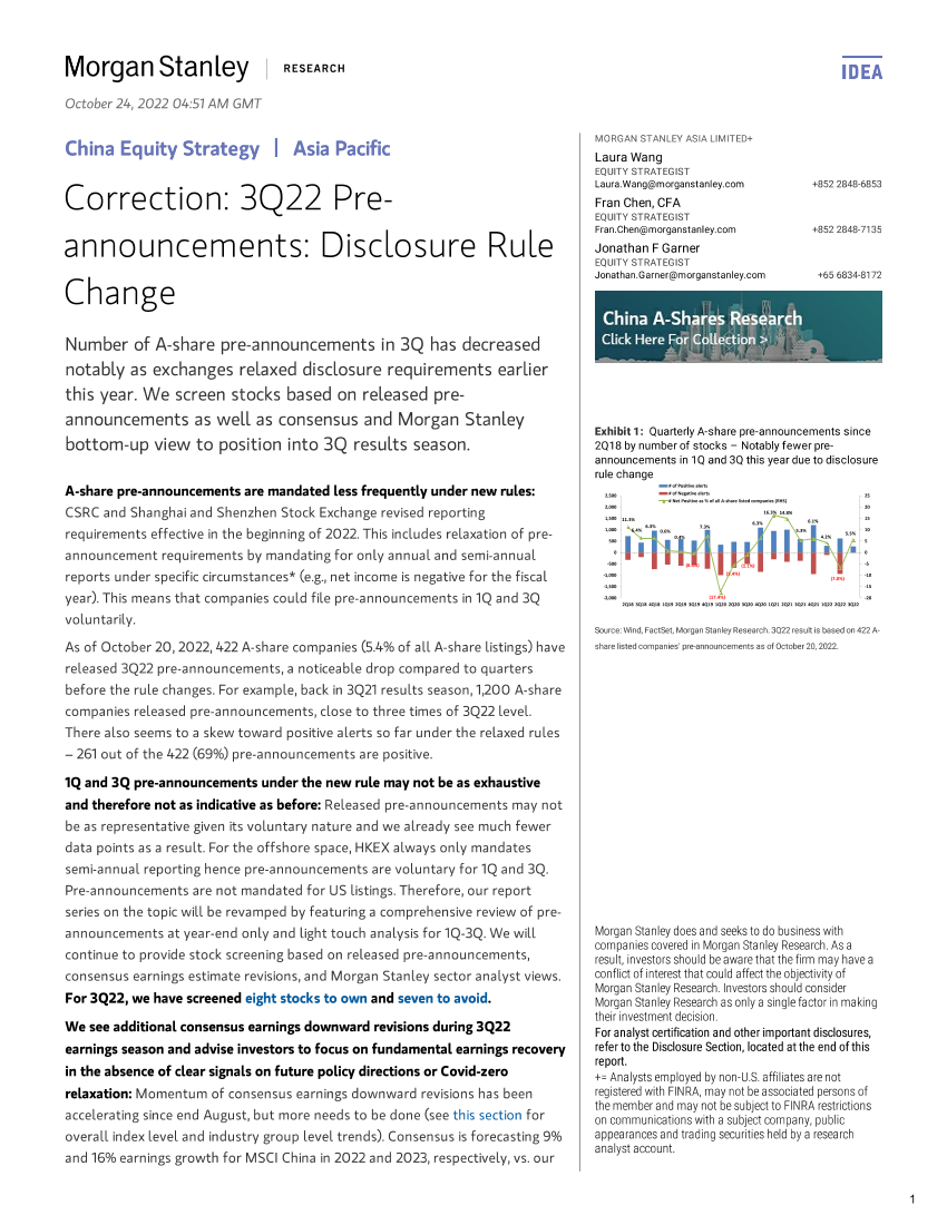 2022-10-24-Morgan Stanley-China Equity Strategy Correction 3Q22 Pre-announcements D...-988562462022-10-24-Morgan Stanley-China Equity Strategy Correction 3Q22 Pre-announcements D...-98856246_1.png